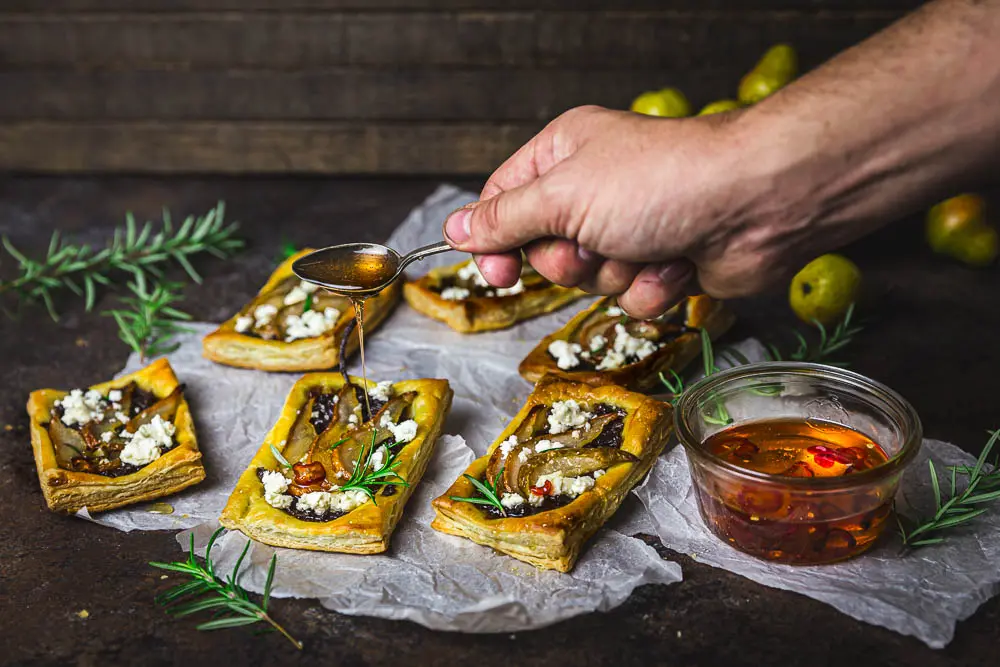 Red Onion and Pear Tarts