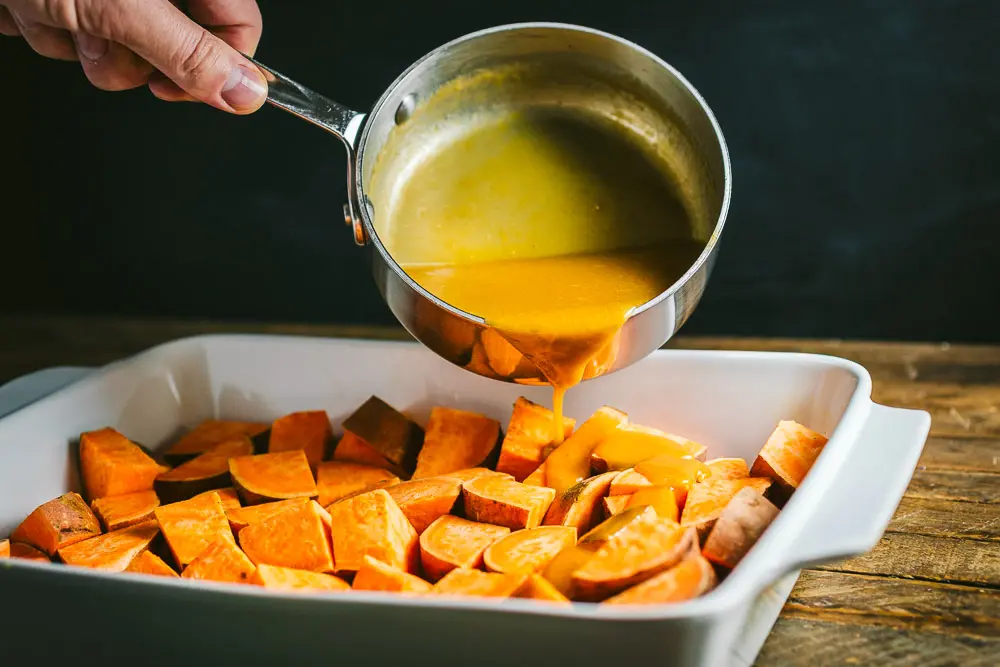 Roasted Miso-butter and Maple Sweet Potatoes