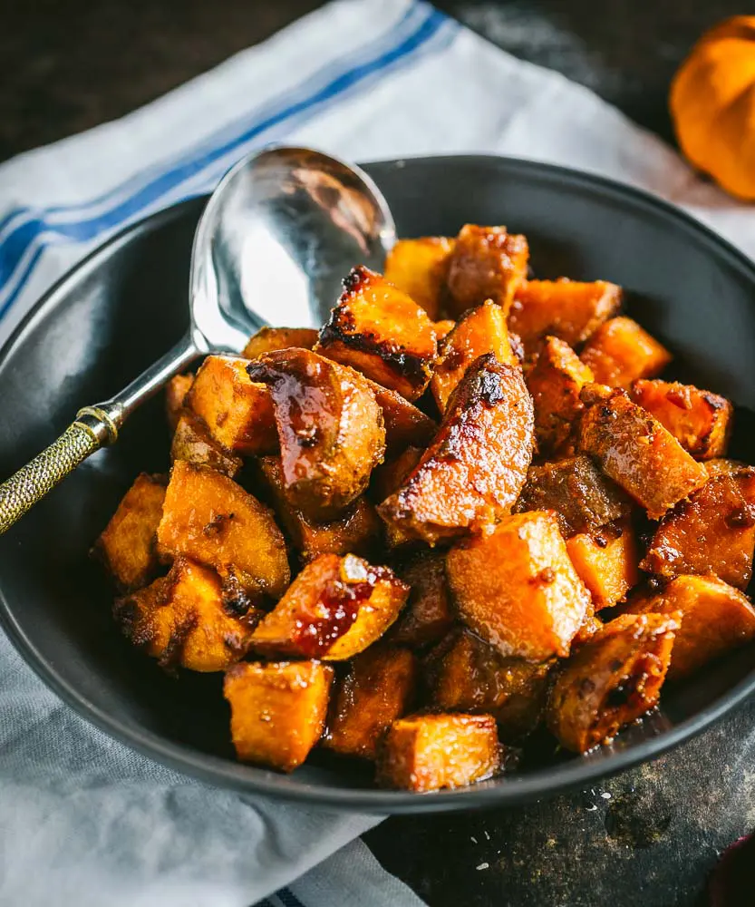 Roasted Miso-butter and Maple Sweet Potatoes