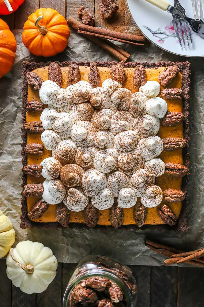 Pumpkin Mousse Pie with Candied Pecans