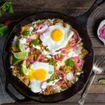 Chilaquiles With Salsa Verde, Chorizo And Eggs