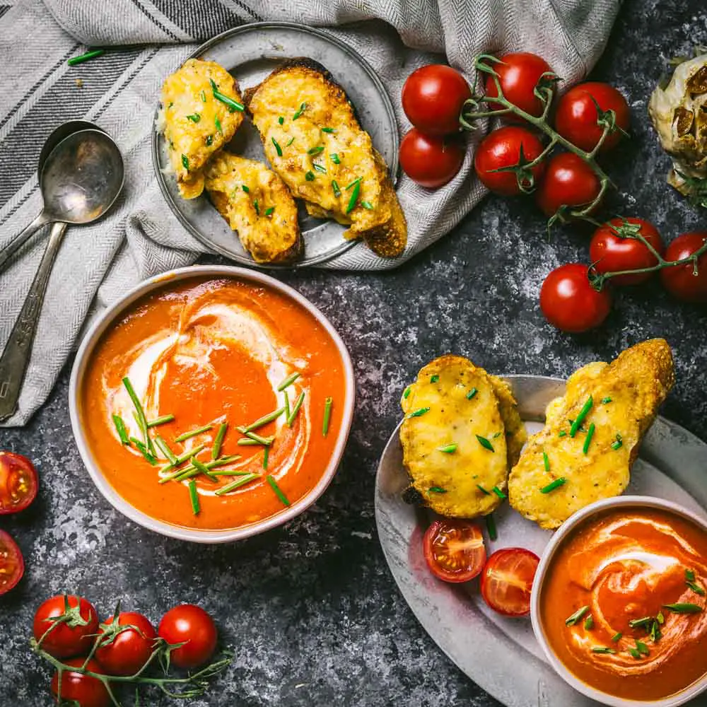 Tomato Soup and Cheese Toast