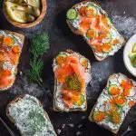 Tartines with Herb Cream Cheese and Smoked Salmon