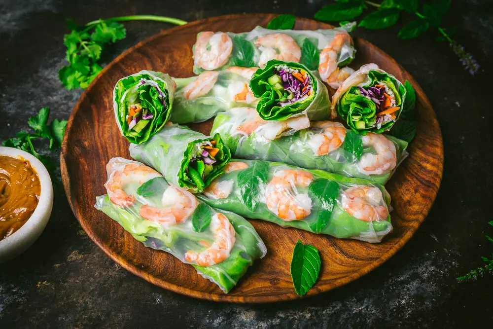 Vietnamese Summer Rolls with Peanut Sauce