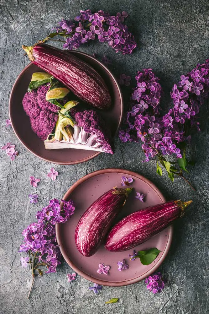 Purple Eggplant and Cauliflower 