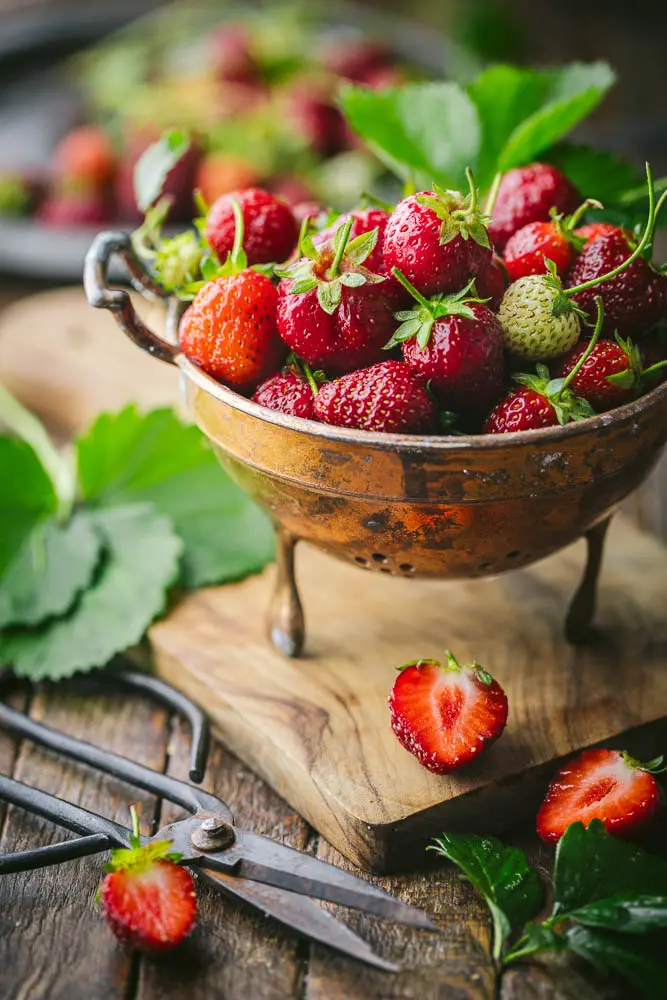 Strawberries in copper bowl 3