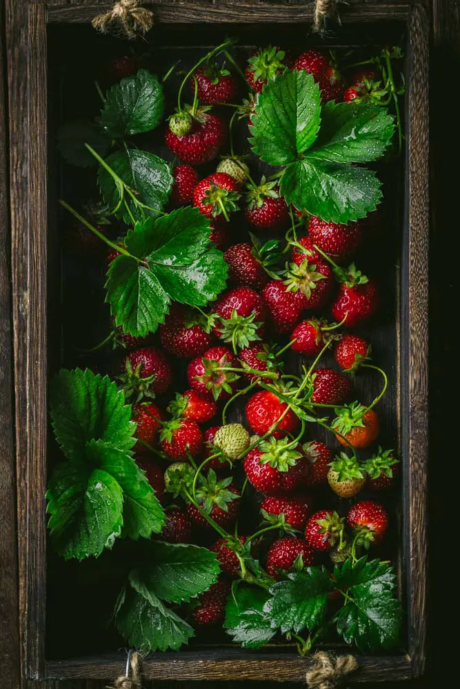 Strawberries in box vertical 2