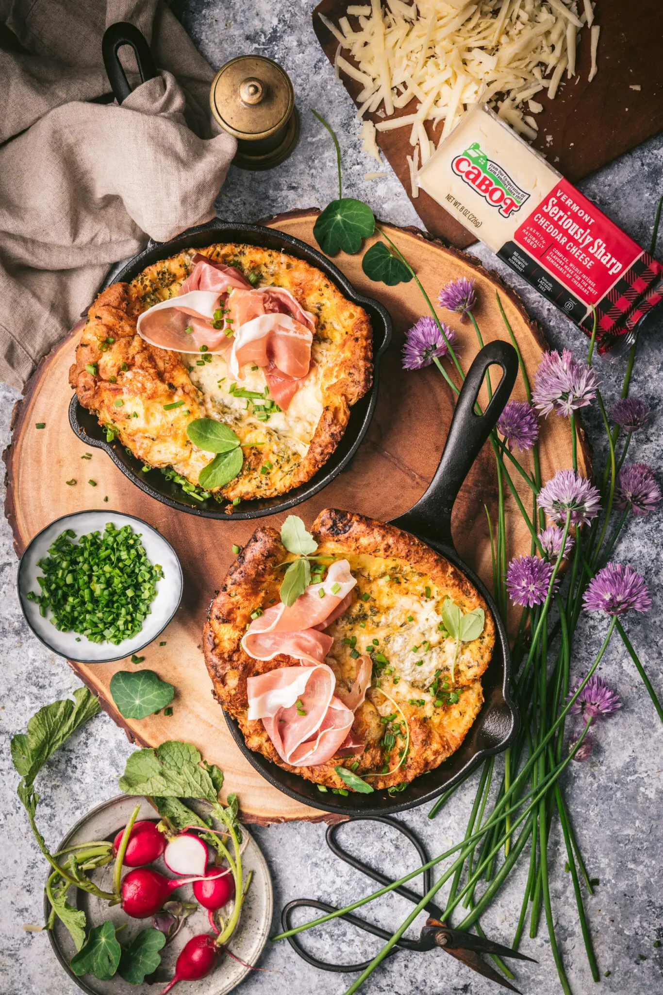 Cheddar and Chive Dutch Babies CABOT