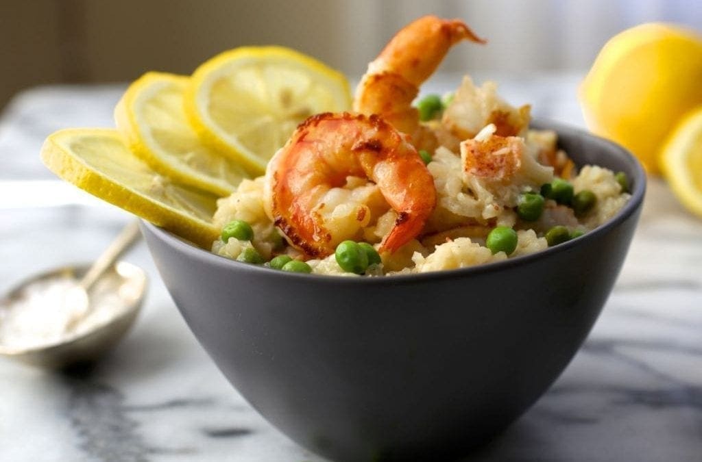 Shrimp and Lobster Risotto with Peas