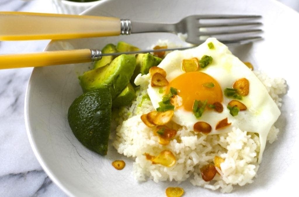 Garlic Fried Rice with Eggs and Chile Vinegar