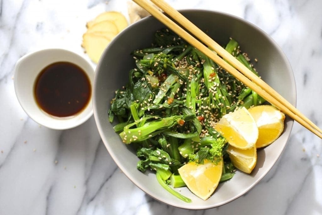Chinese Broccoli Salad with Sesame Citrus Dressing