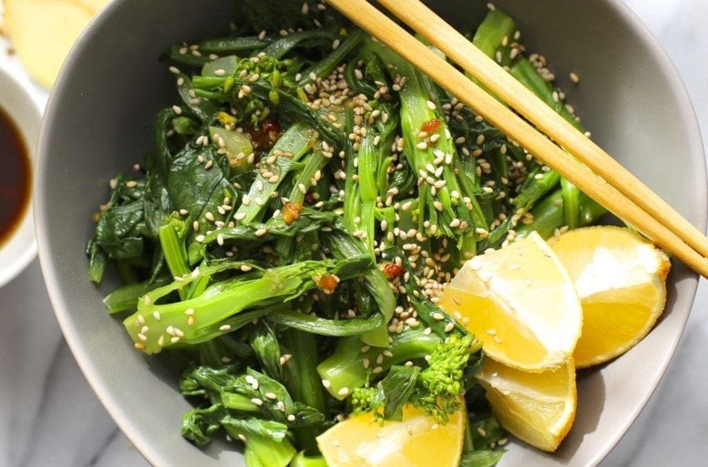 Chinese Broccoli Salad with Sesame Citrus Dressing