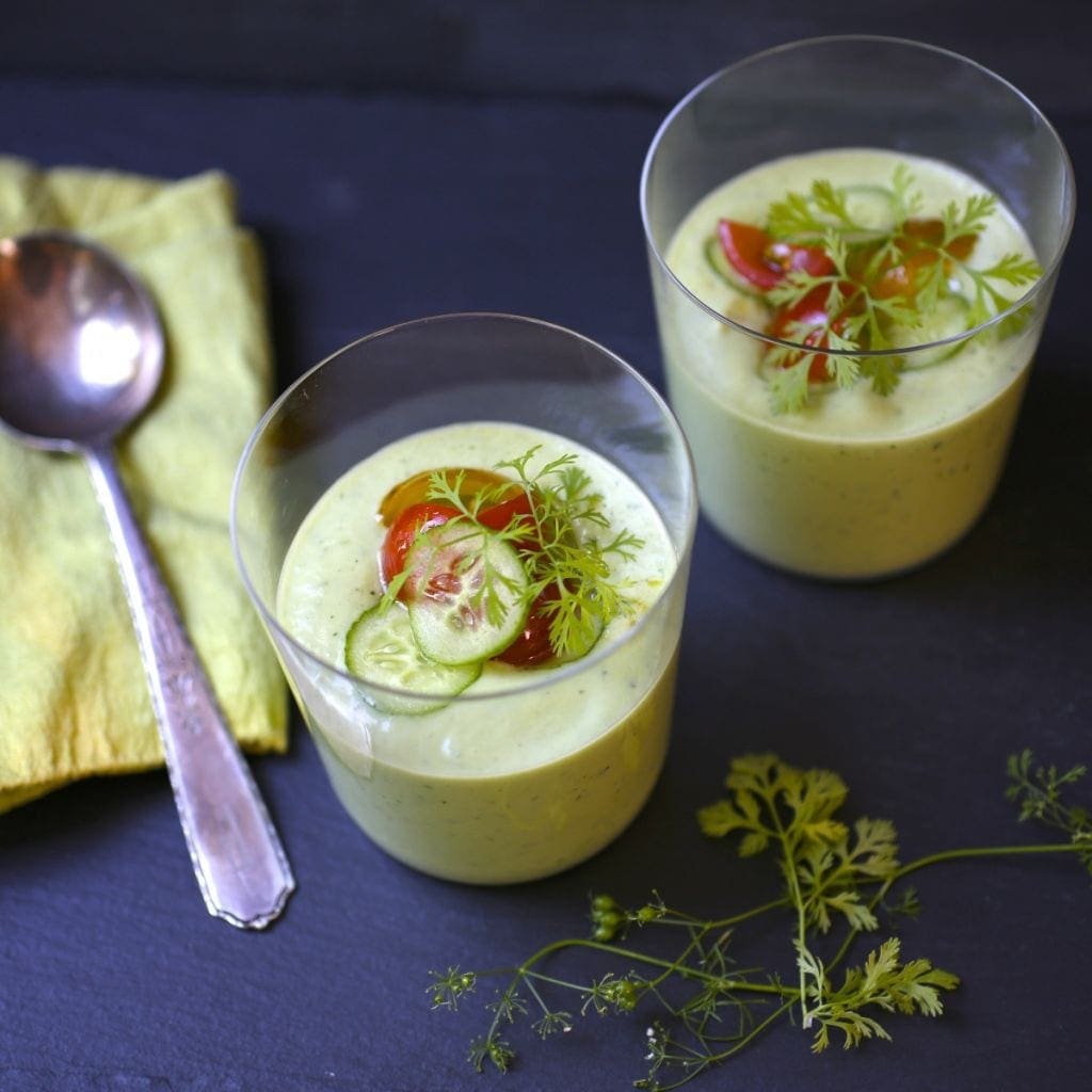 Chilled Cucumber & Avocado Soup - Nerds with Knives