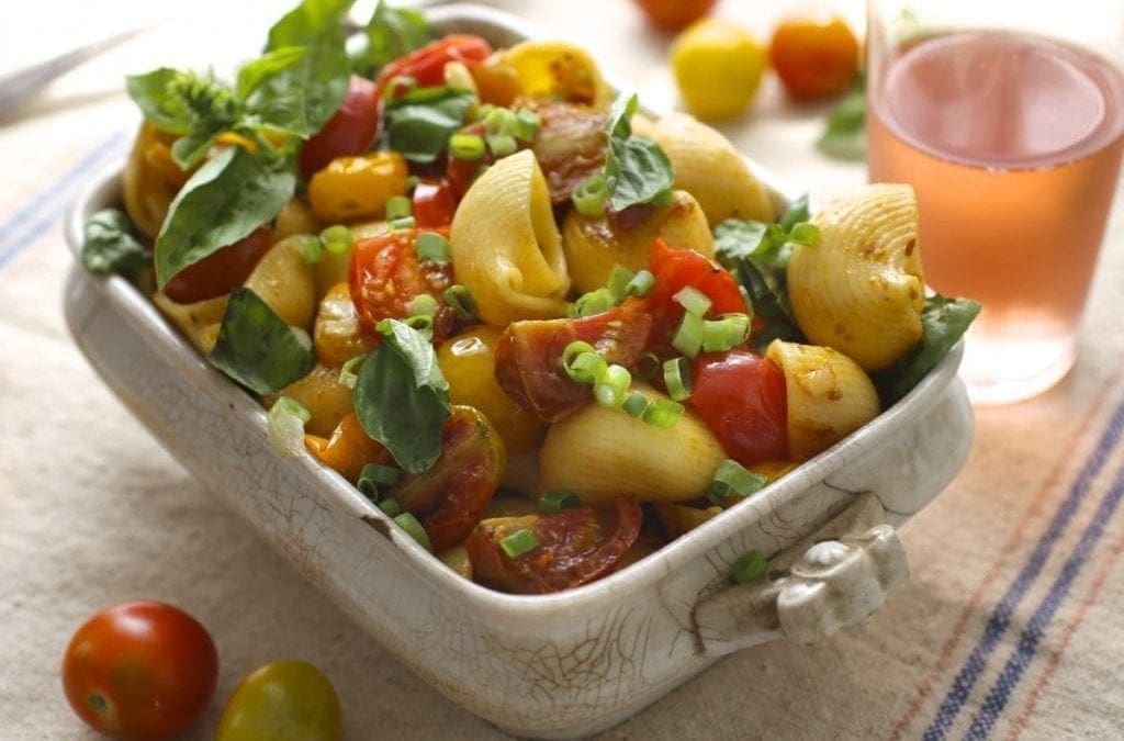 Summer Pasta With Burst Cherry Tomatoes