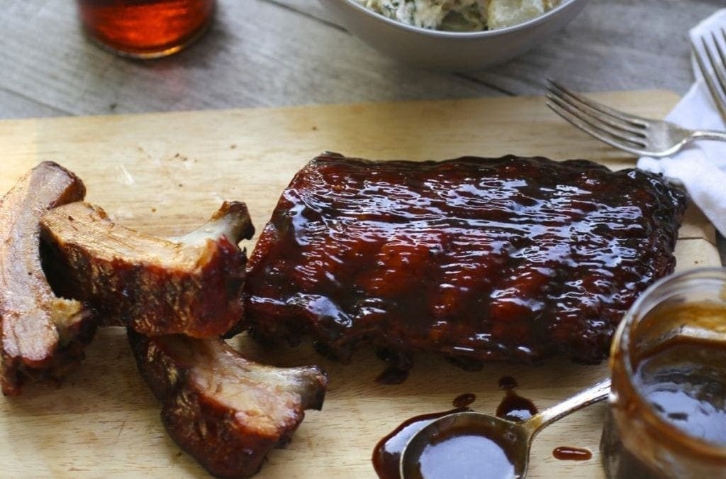 Baby Back Ribs With Coffee-Honey Barbecue Sauce
