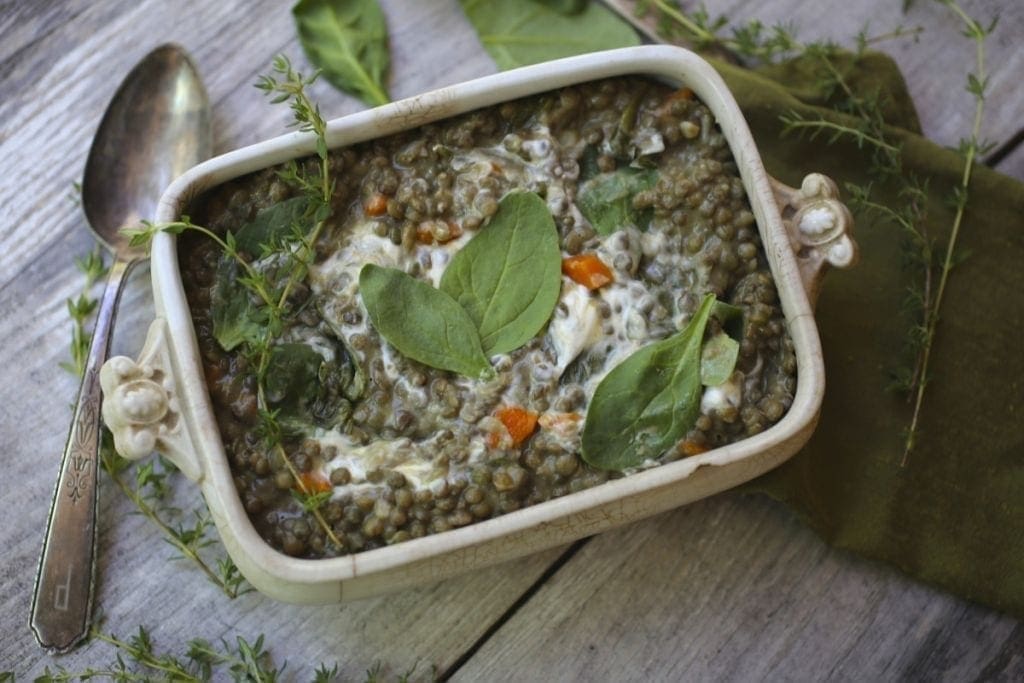 Puy Lentils with Spinach
