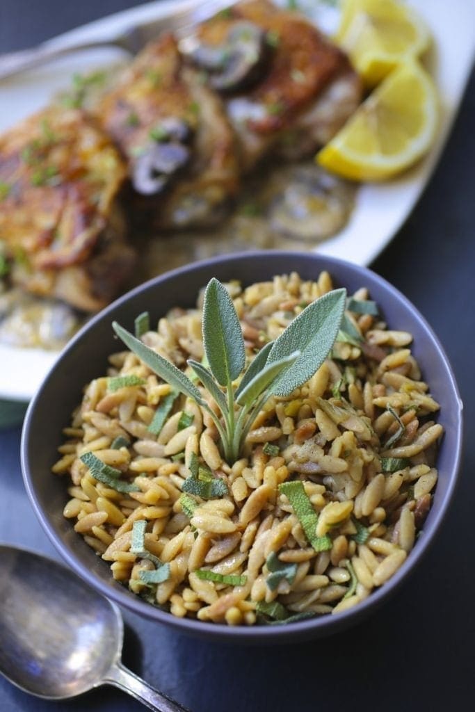 Toasted Orzo with Sage