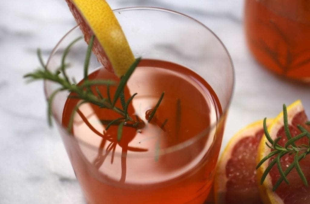 Rosemary, Baby! (Bourbon & Aperol Punch with Rosemary & Grapefruit)