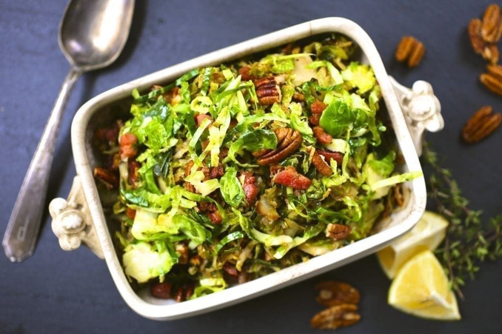 Thanksgiving recipes: Shredded Brussels Sprouts with Bacon and Pecans