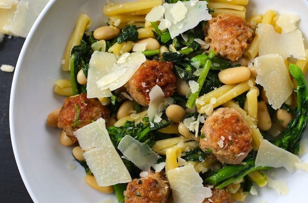 Pasta with Sausage, Broccoli Rabe and White Beans