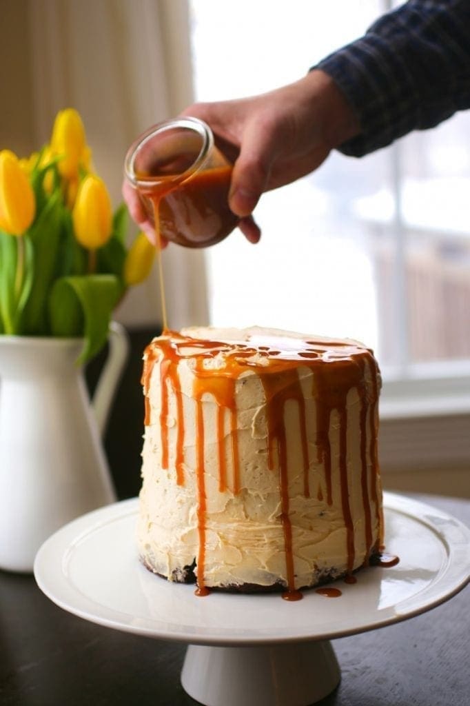 Three Layer Chocolate Cake with Salted Caramel Buttercream