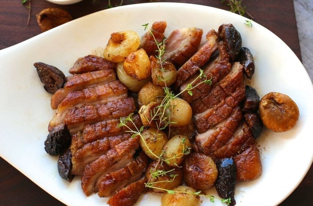 Crispy Duck Breasts with Sherry and Figs
