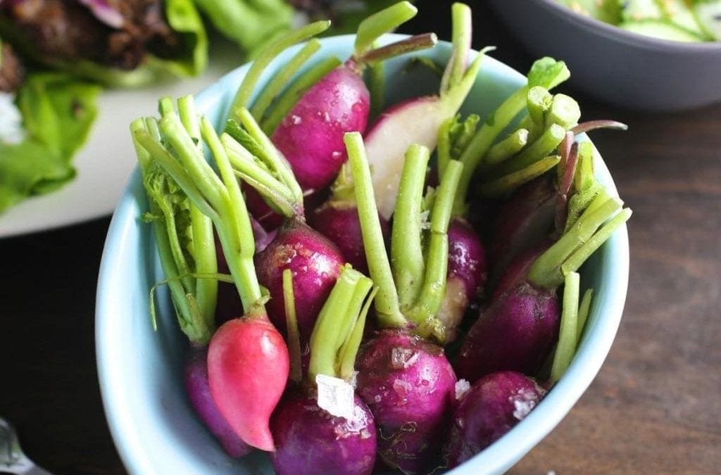 Radishes Drizzled with Sesame Oil and Maldon Salt