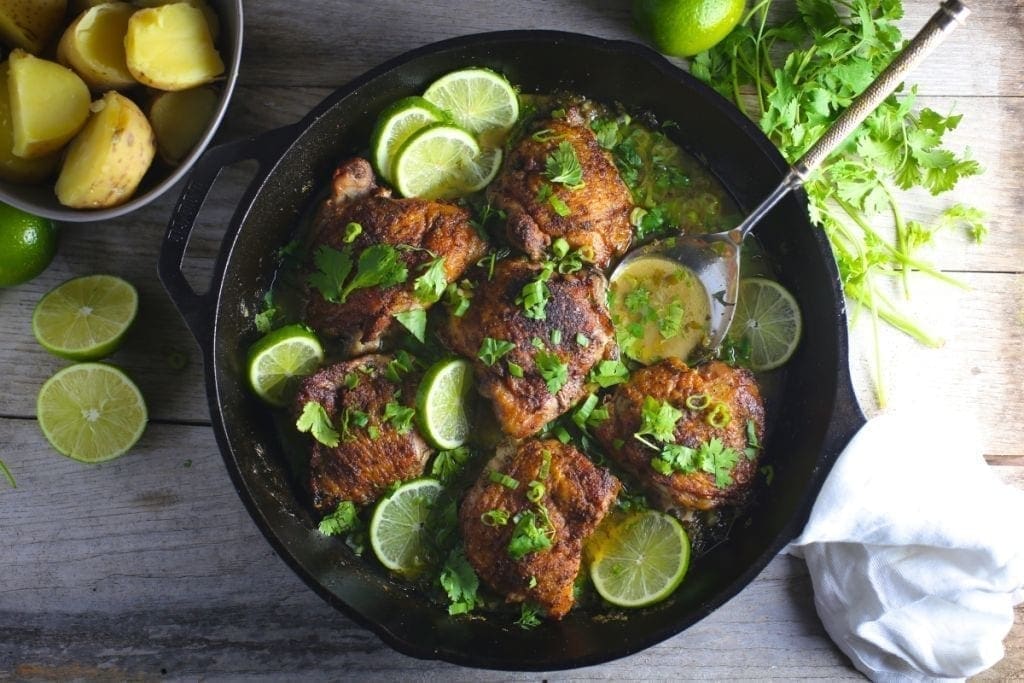 Chicken with Lime, Garlic and Cilantro