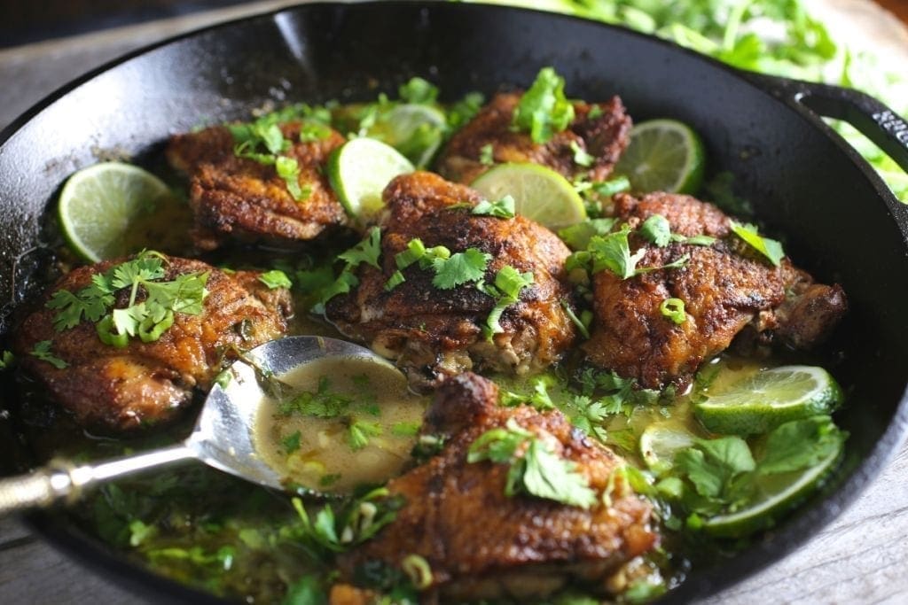 Chicken with Lime, Garlic and Cilantro