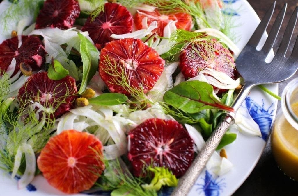 Blood Orange Salad with Shaved Fennel and Pistachios