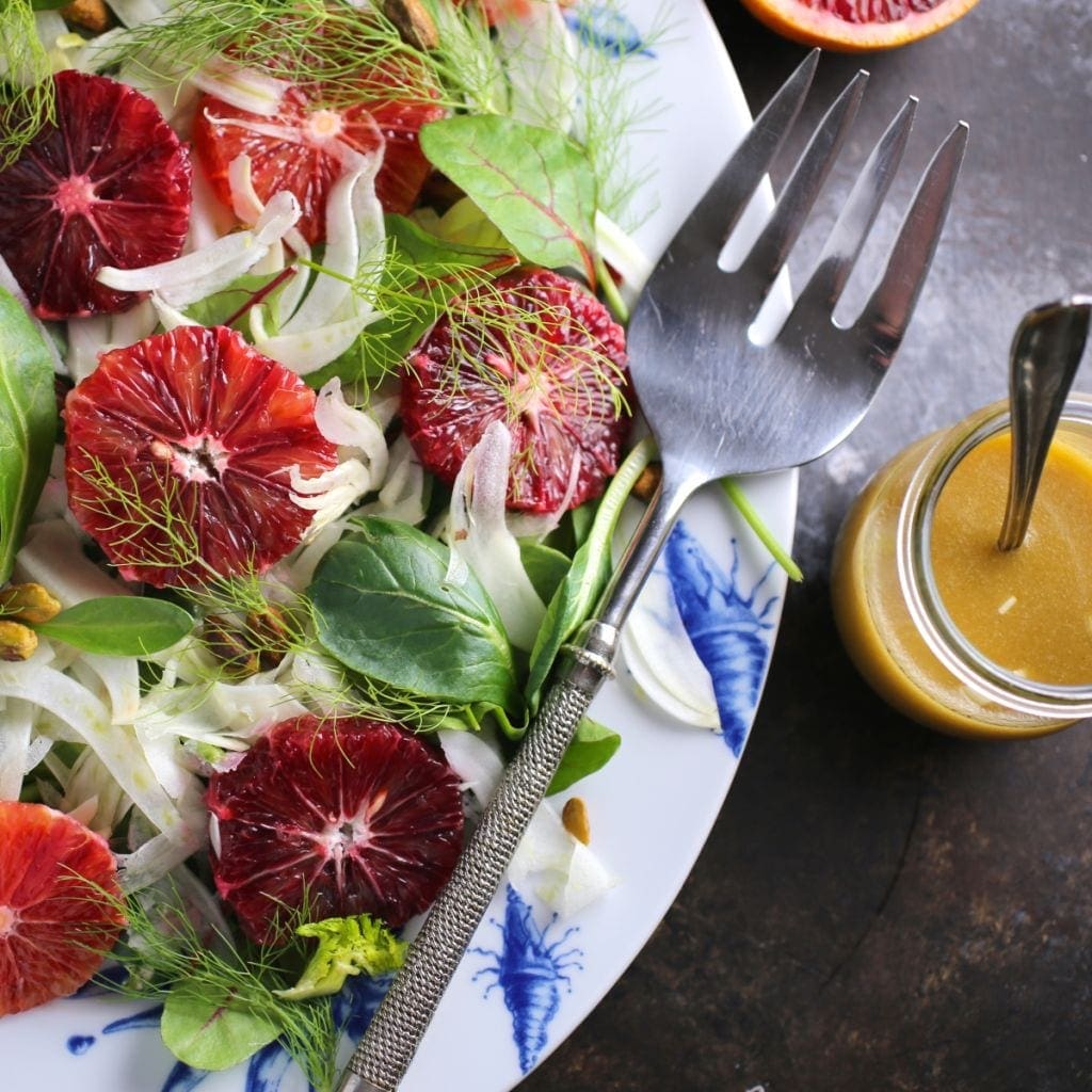 Blood Orange Salad with Shaved Fennel and Pistachios