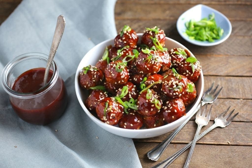 Sweet and Spicy Korean-Style Cocktail Meatballs