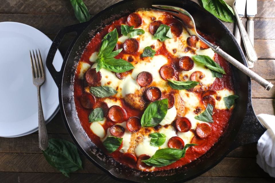 Pizza Chicken (with Pepperoni and Basil) - Nerds with Knives