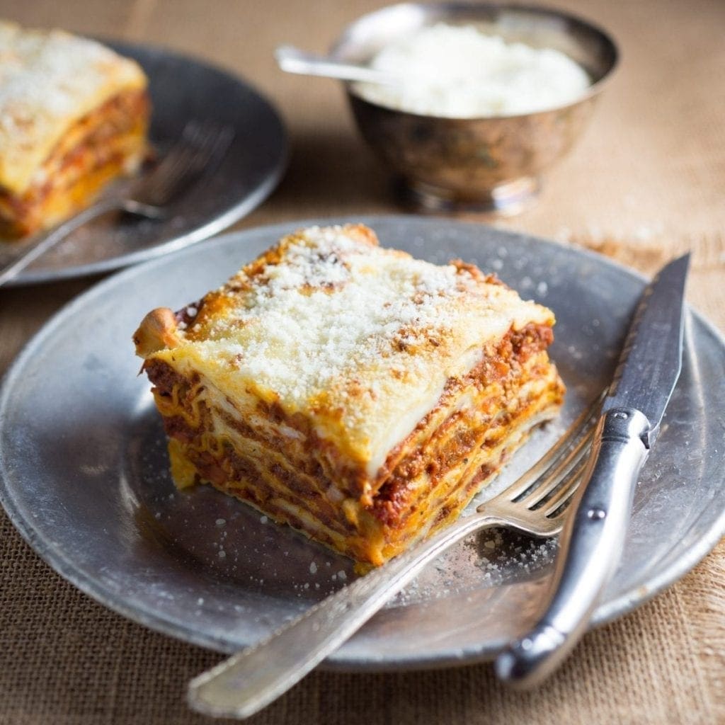 Lasagna Bolognese with Fontina Béchamel - Nerds with Knives