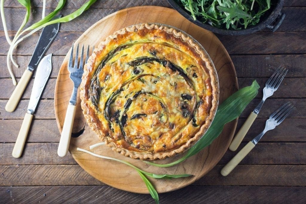 Quiche with Ramps, Bacon and Gruyere 