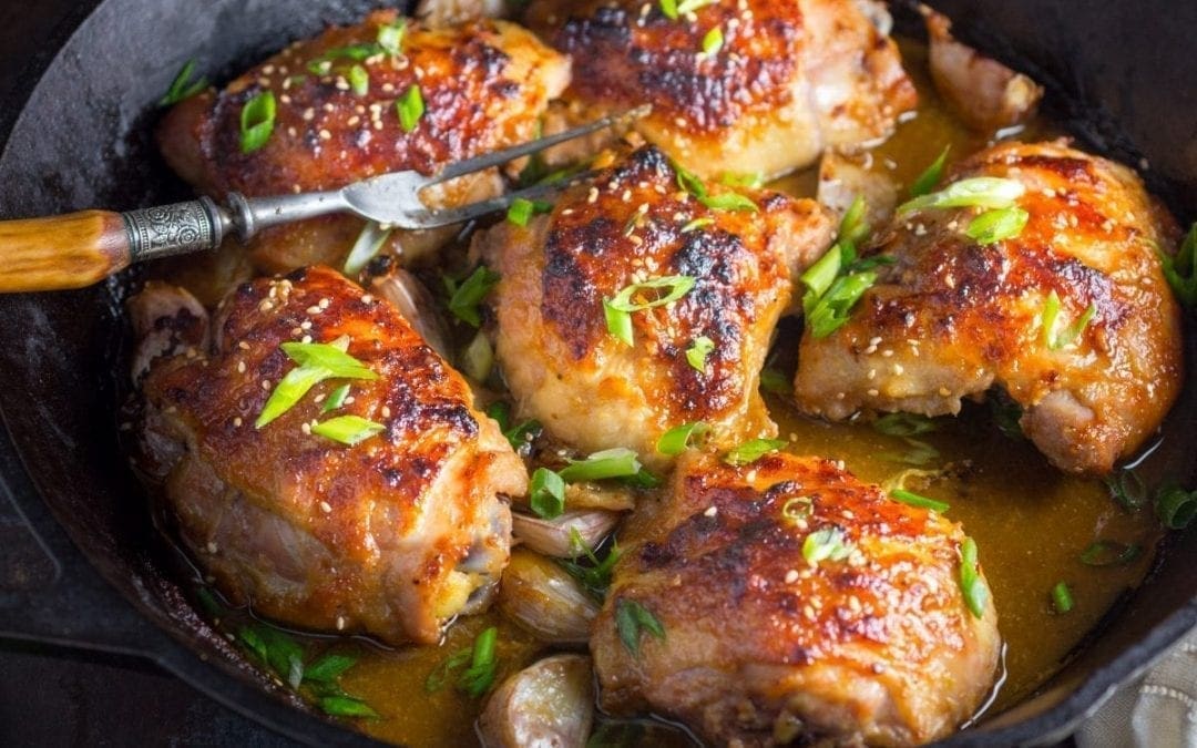 Miso-Butter Chicken with Garlic Pan Sauce