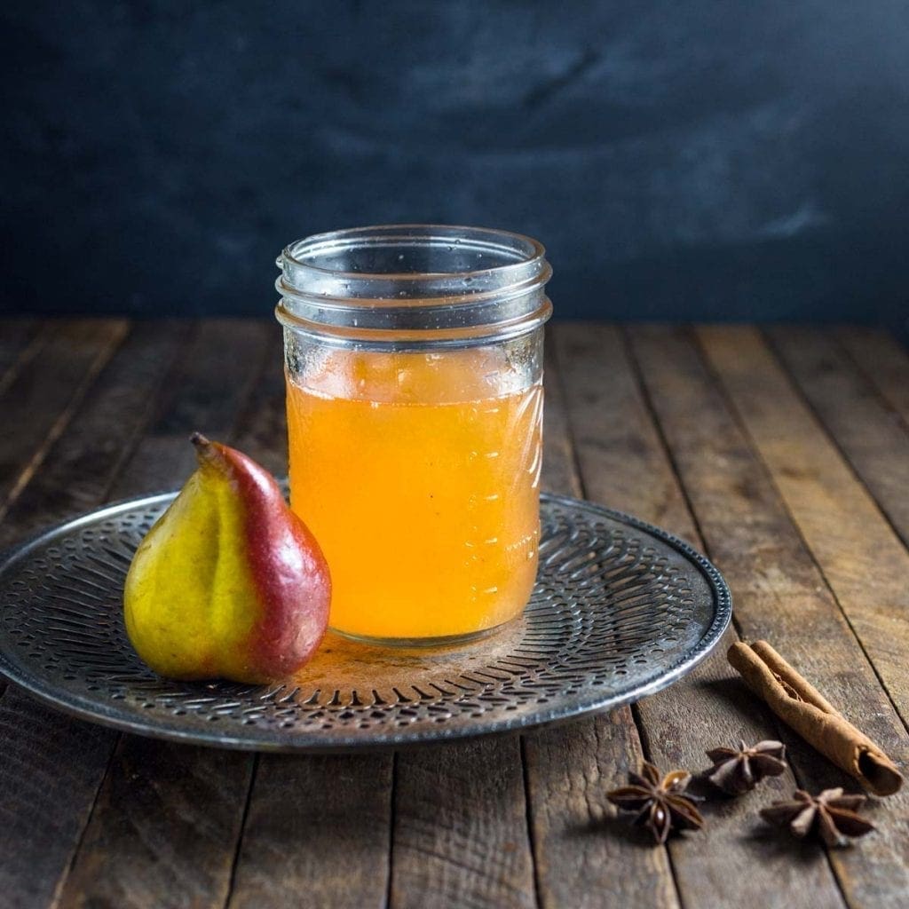 Spiced Poached Pear Cocktail with Rosemary