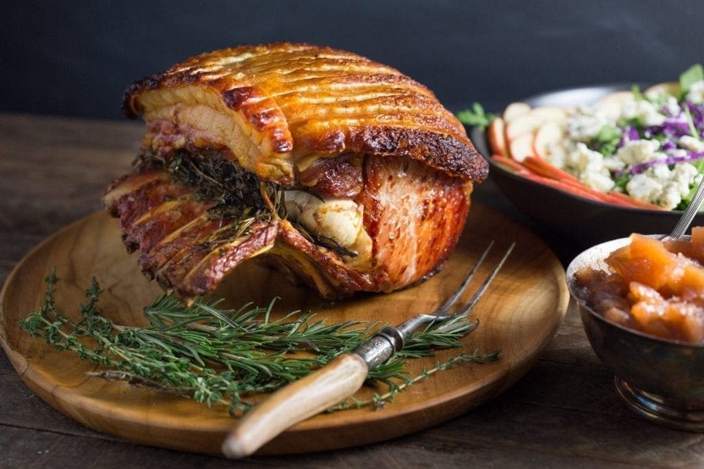 Garlic and Herb Roasted Pork Loin with Crackling