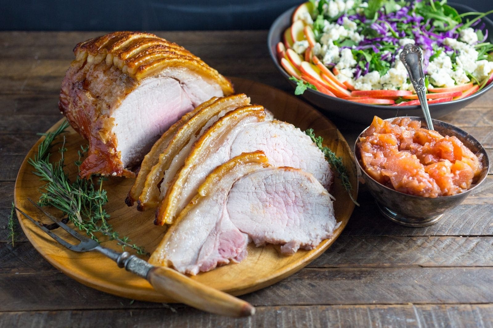 Garlic and Herb Roasted Pork Loin with Crackling