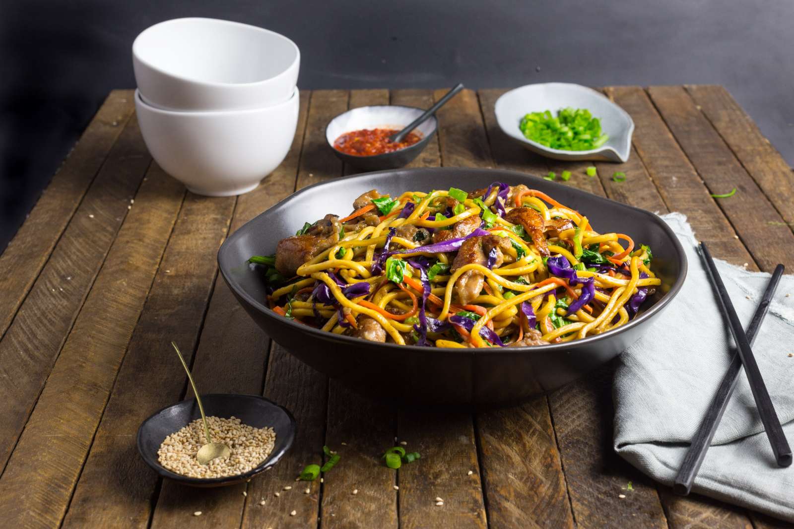 Stir Fried Lo Mein Noodles with Pork and Vegetables Nerds with Knives