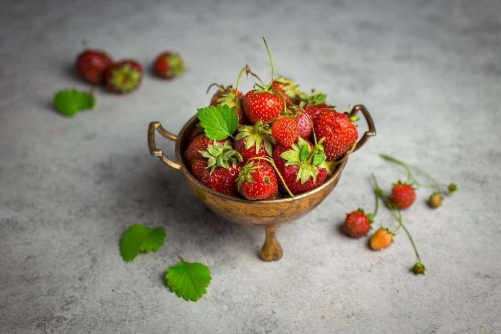 A bowl of fresh strawberries