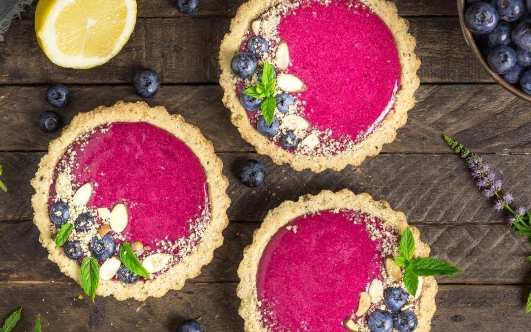 Blueberry-Lemon Curd Tartlets with Almond Crust