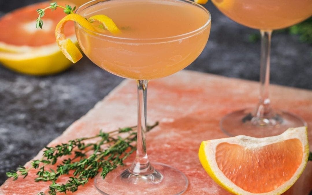 Roll in the Hay: A Valentine’s Day Cocktail with Vodka, Grapefruit, Thyme and Rosé Champagne