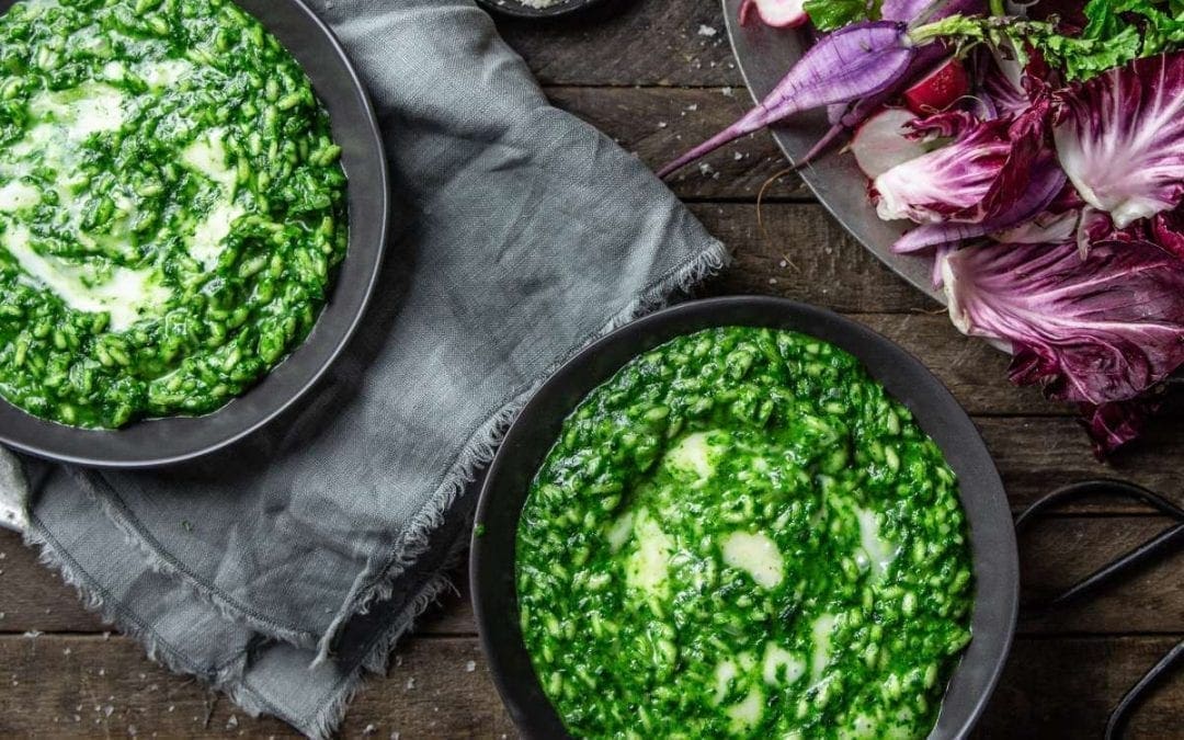 Nettle Risotto with Green Garlic and Taleggio