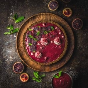 Blood Orange and Hibiscus Curd Tart with a Gingersnap Crust-image