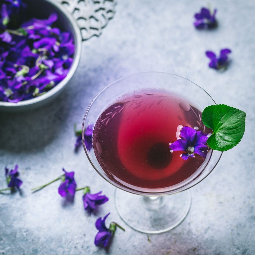 Aviation Cocktail with Homemade Violet Syrup - Nerds with Knives
