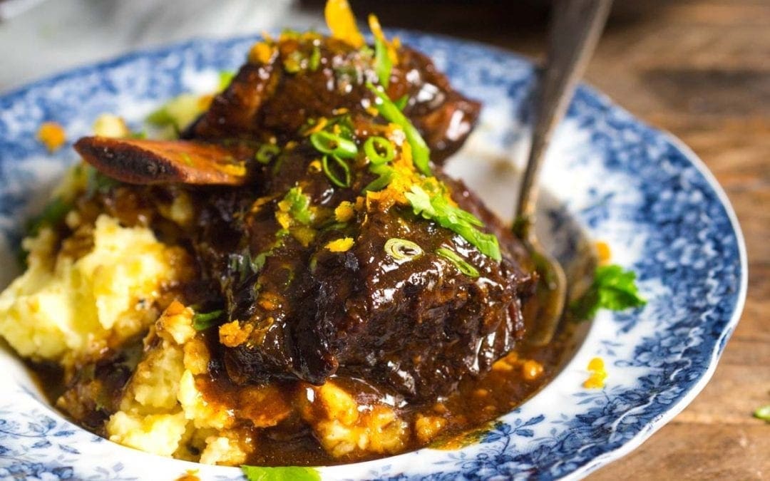 Braised Short Ribs with Honey, Soy and Orange