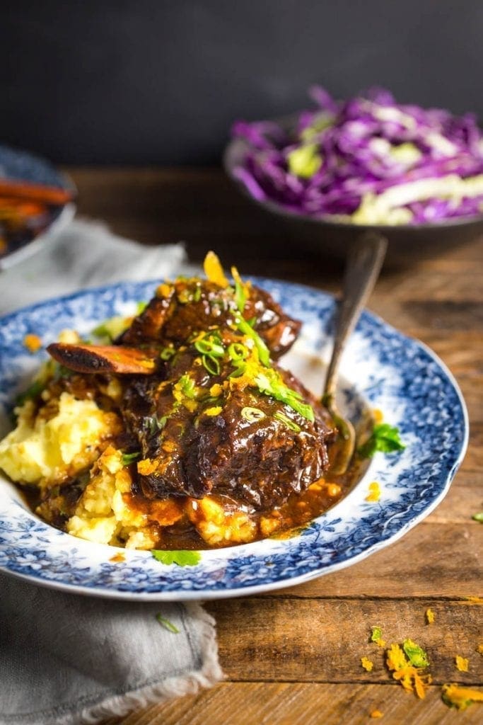 Braised Beef Short Ribs with Honey, Soy and Orange