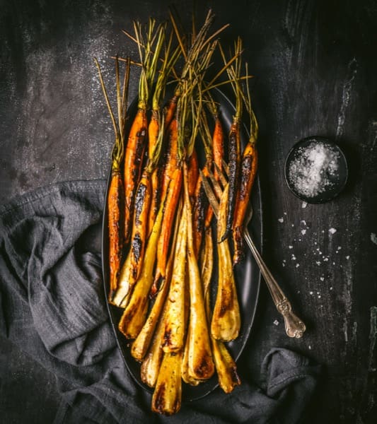 Bourbon-Glazed Carrots and Parsnips