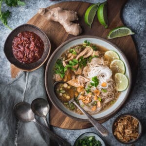 Spicy Chicken Noodle Soup With Lime and Ginger Recipe